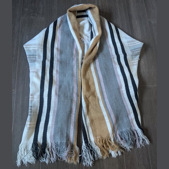 Merona, Extra Large Plaid Scarf/Shawl, White/Pink/Tan - Picture 4 of 9